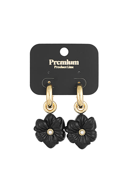 Elegant Red and Black Statement Drop Earrings