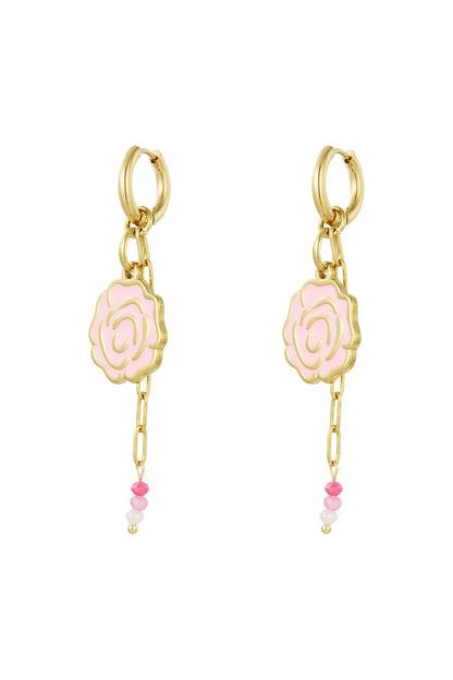 Elegant Pink & Red Statement Drop Earrings