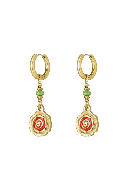 Elegant Pink & Red Drop Earrings for Statement Style