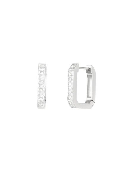 Stylish Irregular Rhinestone Hoop Earrings for Daily Wear