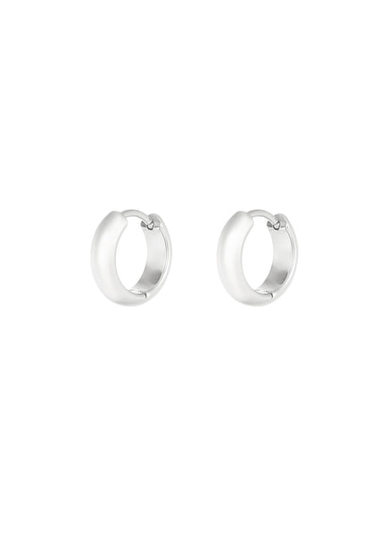 Stylish Stainless Steel Hoop Earrings in Silver & Gold