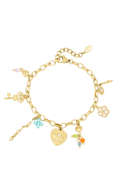 Elegant Gold Color Charm Bracelet - Timeless Style