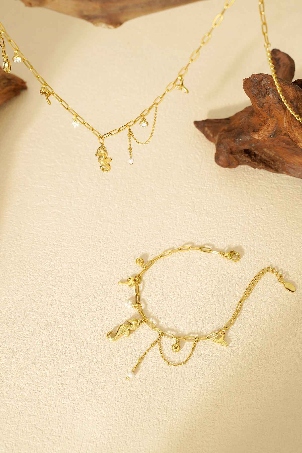 Elegant 304S Steel Charm Bracelets in Silver & Gold