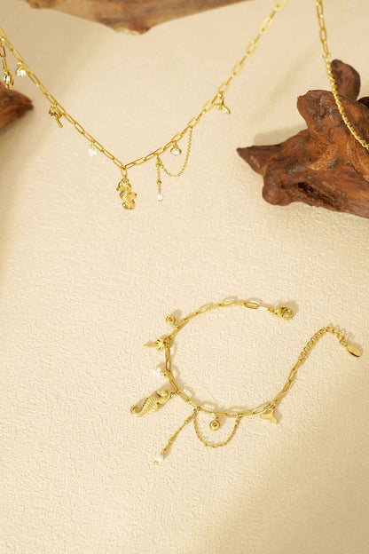 Elegant 304S Steel Charm Bracelets in Silver & Gold