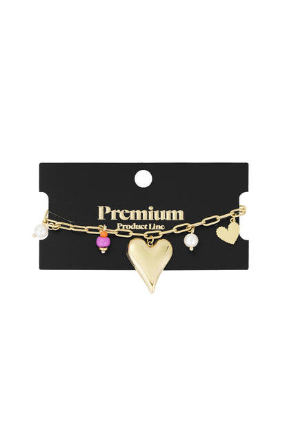 Elegant 304S Steel Charm Bracelet in Silver & Gold