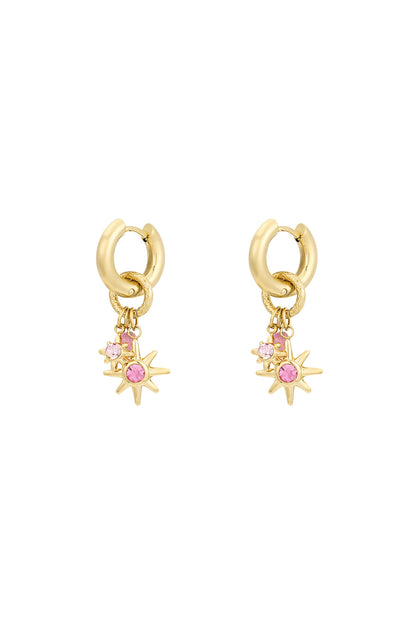 Elegant Pink & Silver Drop Earrings for Timeless Style