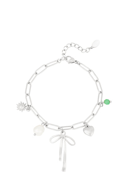 Elegant Stainless Steel Charm Bracelets - Silver & Gold