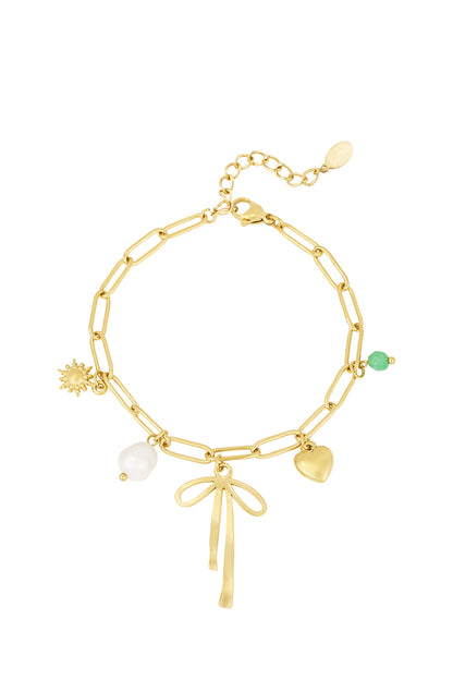 Elegant Stainless Steel Charm Bracelets - Silver & Gold