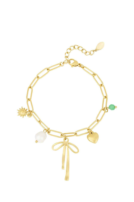 Elegant Stainless Steel Charm Bracelets - Silver & Gold