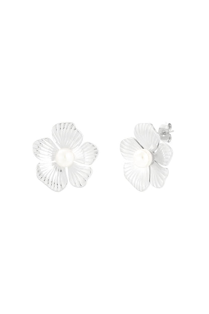 Elegant Statement Stud Earrings in Silver & Gold