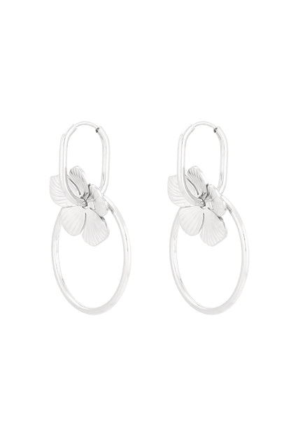 Elegant Statement Drop Earrings in Silver and Gold