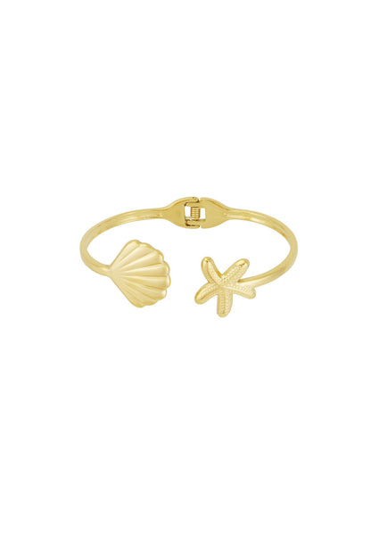 Stylish Cuff Bracelet in Silver & Gold