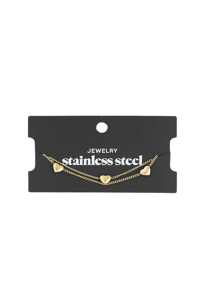 Elegant Stainless Steel Charm Bracelets - Silver & Gold