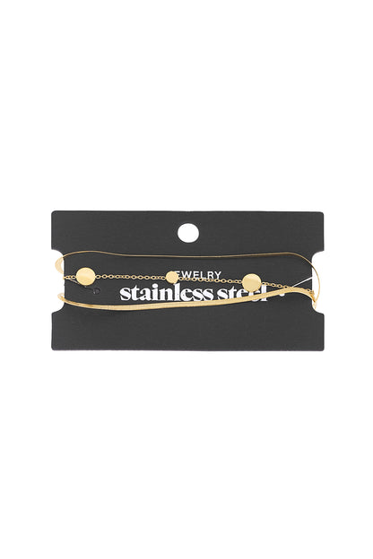 Stylish Stainless Steel Charm Bracelets - Silver & Gold