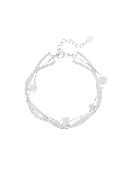 Elegant 14K Gold Plated Butterfly Charm Bracelet
