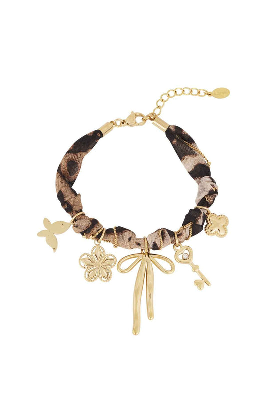 Elegant Beige Braided Bracelet in 304S Steel