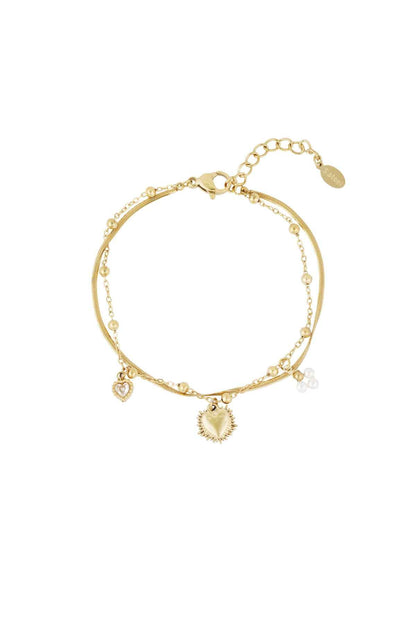 Elegant Charm Bracelet in Silver & Gold