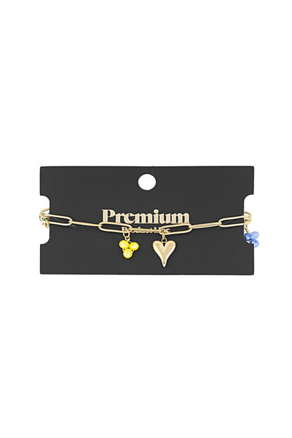 Elegant Gold-Toned Statement Charm Bracelet