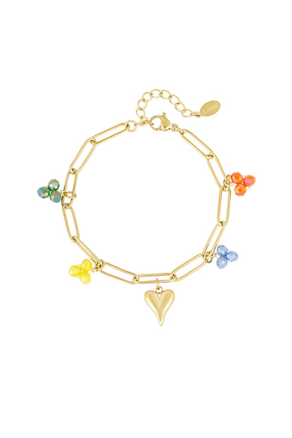 Elegant Gold-Toned Statement Charm Bracelet