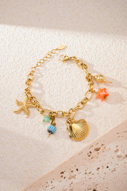 Elegant Gold Statement Charm Bracelet