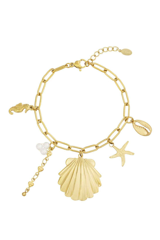 Elegant Gold Statement Charm Bracelet