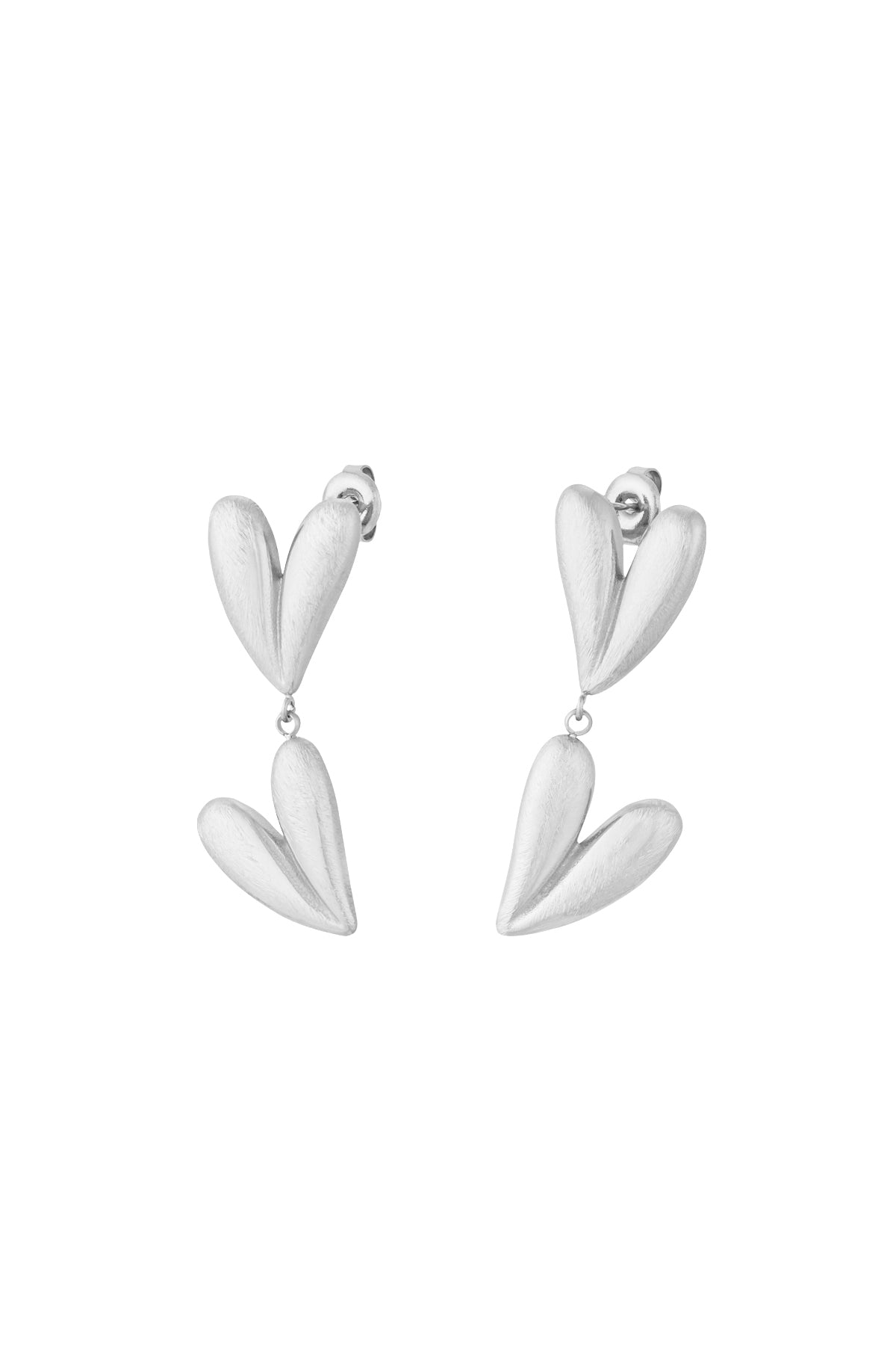 double heart oorbellen