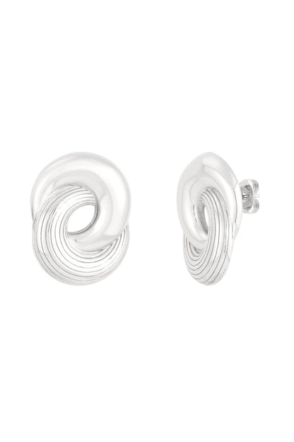 Elegant Statement Stud Earrings in Silver & Gold