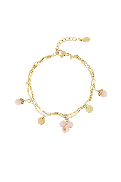 Elegant Red and Gold Charm Bracelet for Women