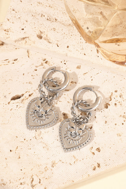 Elegant Heart-Shaped Drop Earrings for Daily Wear