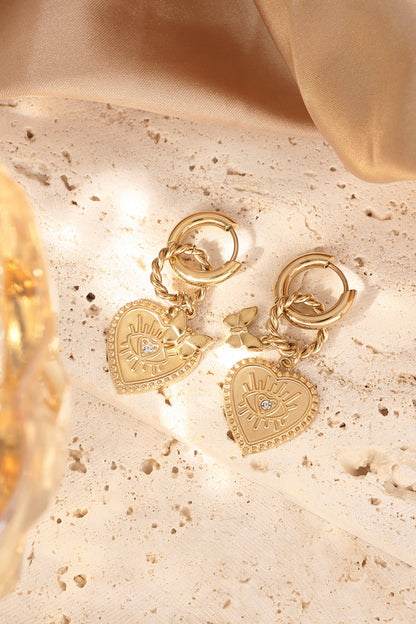 Elegant Heart-Shaped Drop Earrings for Daily Wear