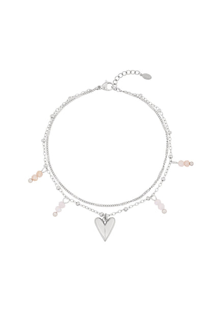 Charming Heart Multi-Layered Bracelet - Silver & Gold