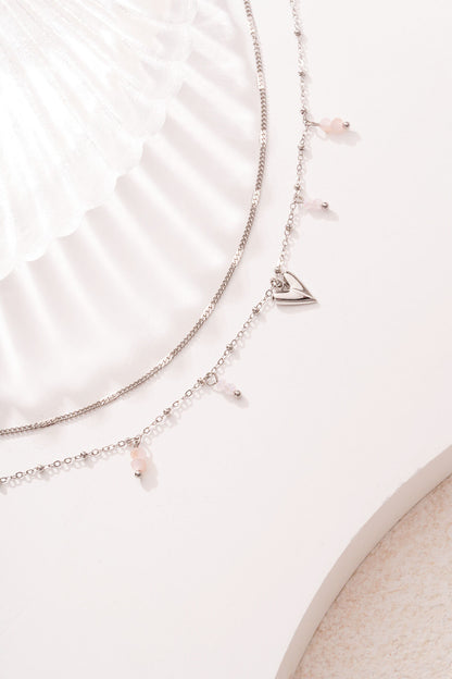Charming Heart Multi-Layered Bracelet - Silver & Gold