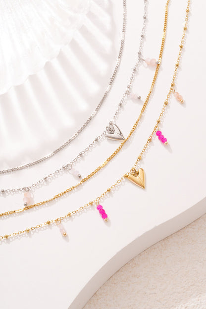 Charming Heart Multi-Layered Bracelet - Silver & Gold