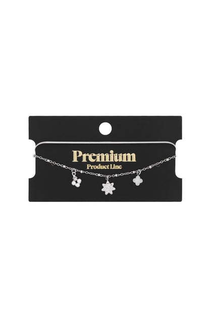 Elegant 14K Gold Plated Flower Charm Bracelet