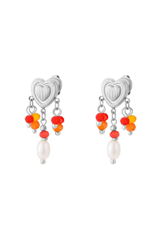 Elegant Gold & Orange Drop Earrings for Spring/Summer