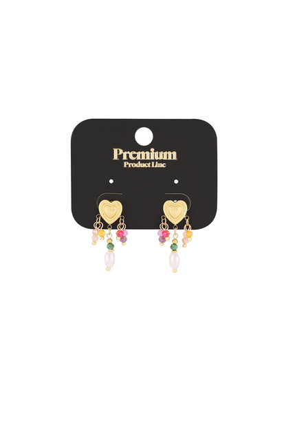 Elegant Gold & Orange Drop Earrings for Spring/Summer