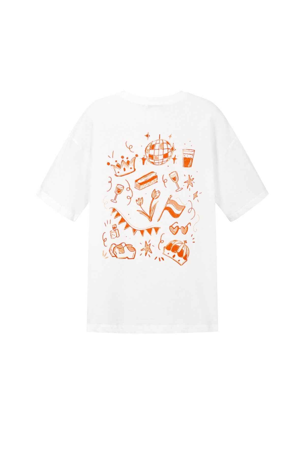 T-shirt met kroon-cartoonpatroon
