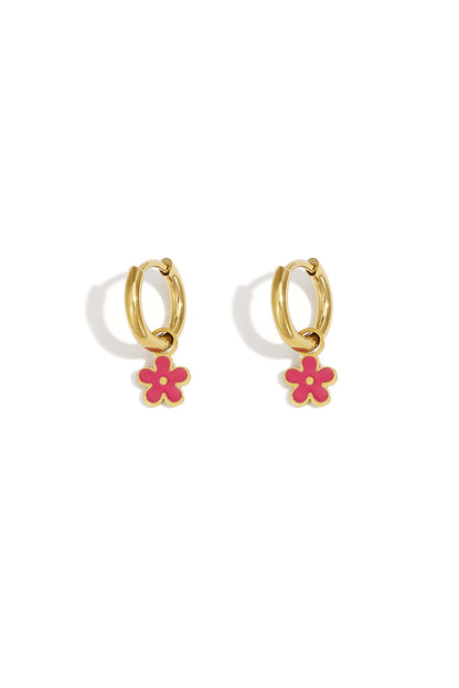 Stylish Stainless Steel Flower Drop Earrings