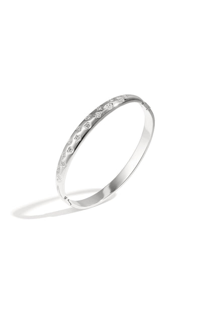 Stylish All Fit Heart & Star Bangle - Silver & Gold