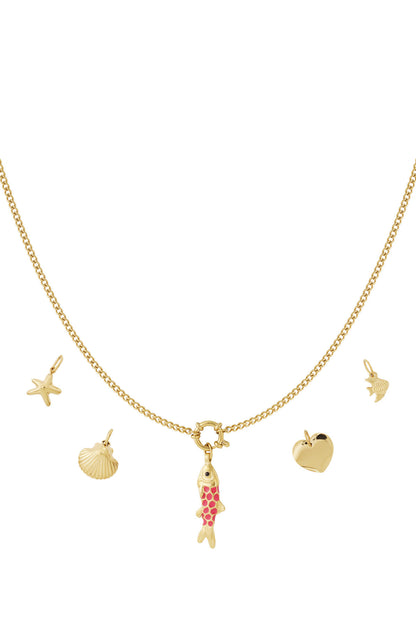 Elegant 14K Gold Plated Fish Pendant Necklace
