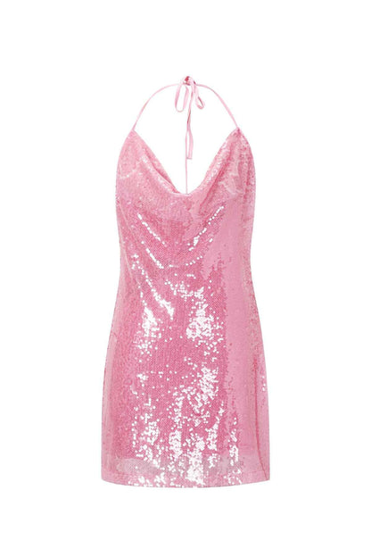 Jurk met waterval-effect en pailletten