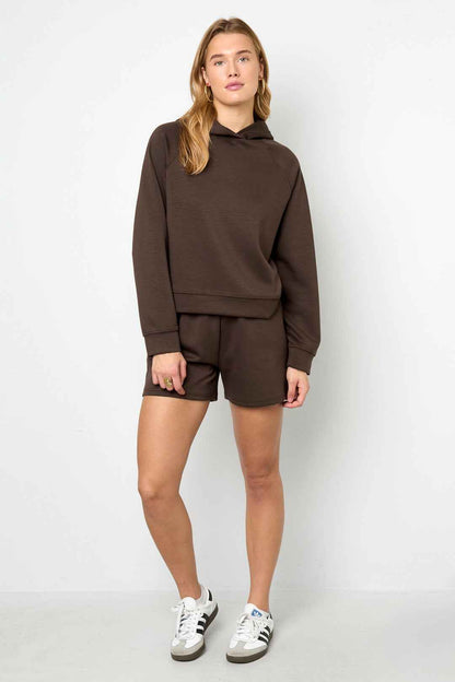 Stylish All-Fit Knitted Hoodie in Navy & Brown