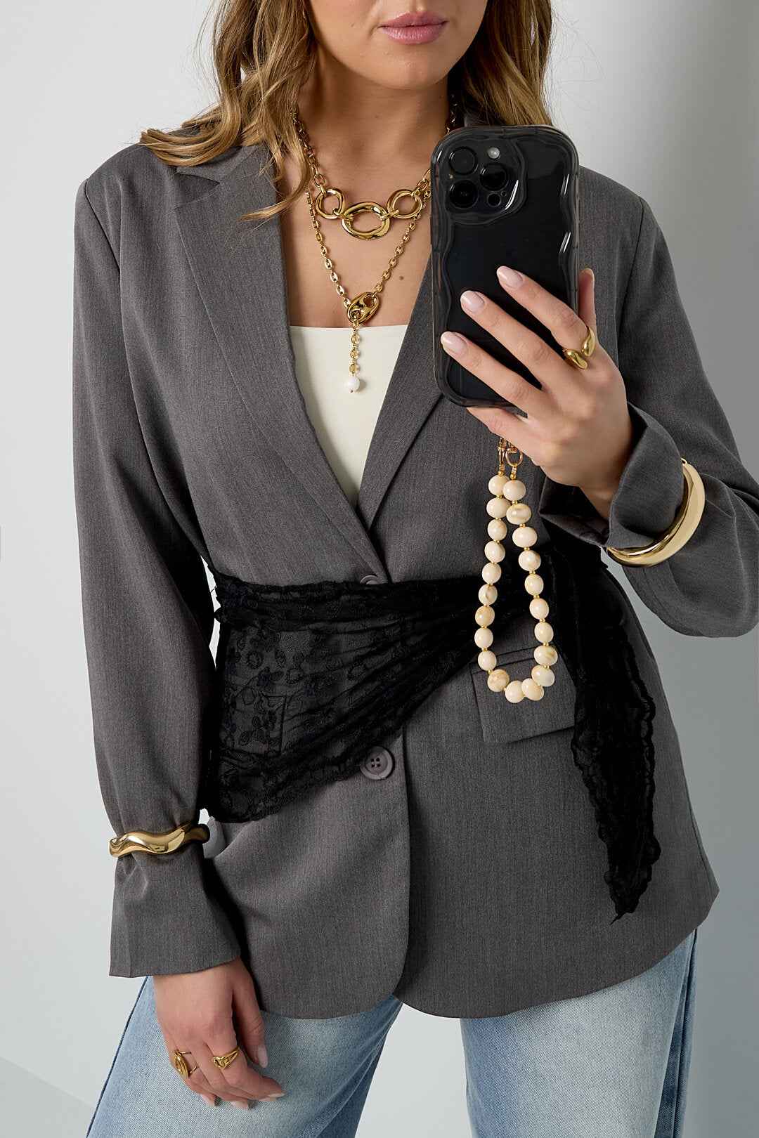 Ketting met ronde statement stukken