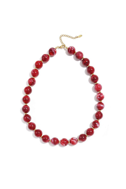 Bead necklace with gold beads 13.5mm