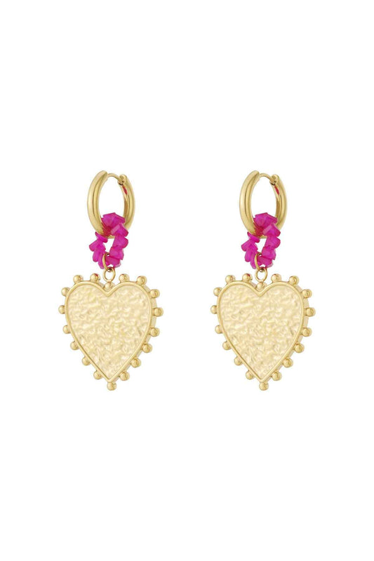 Stylish Gold Heart Drop Earrings for Daily Wear