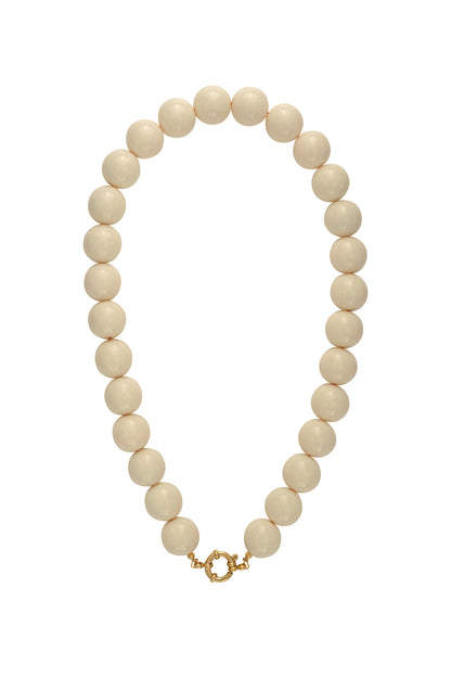 Necklace with large beads and front closure-15mm