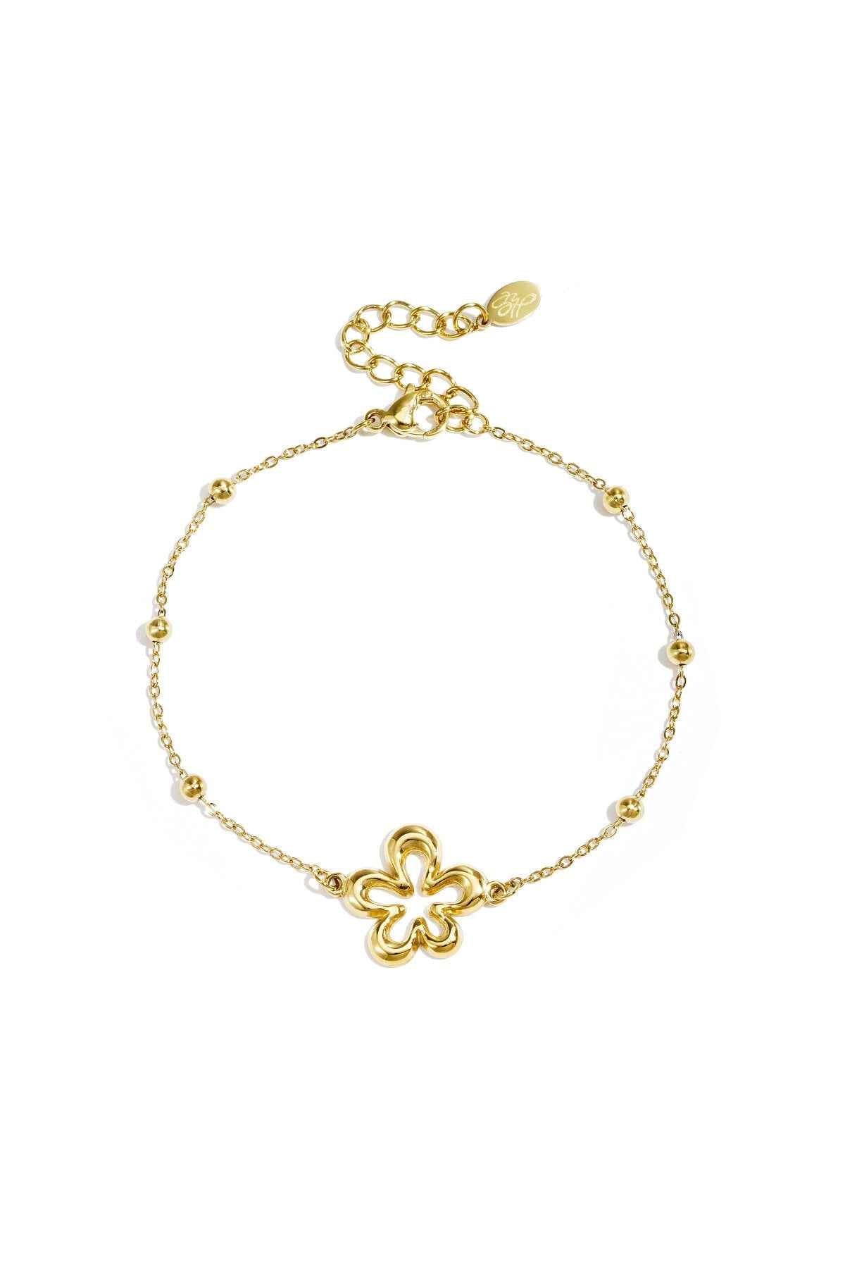 Armband met koraalvormige speelse bloemen in variërende maten