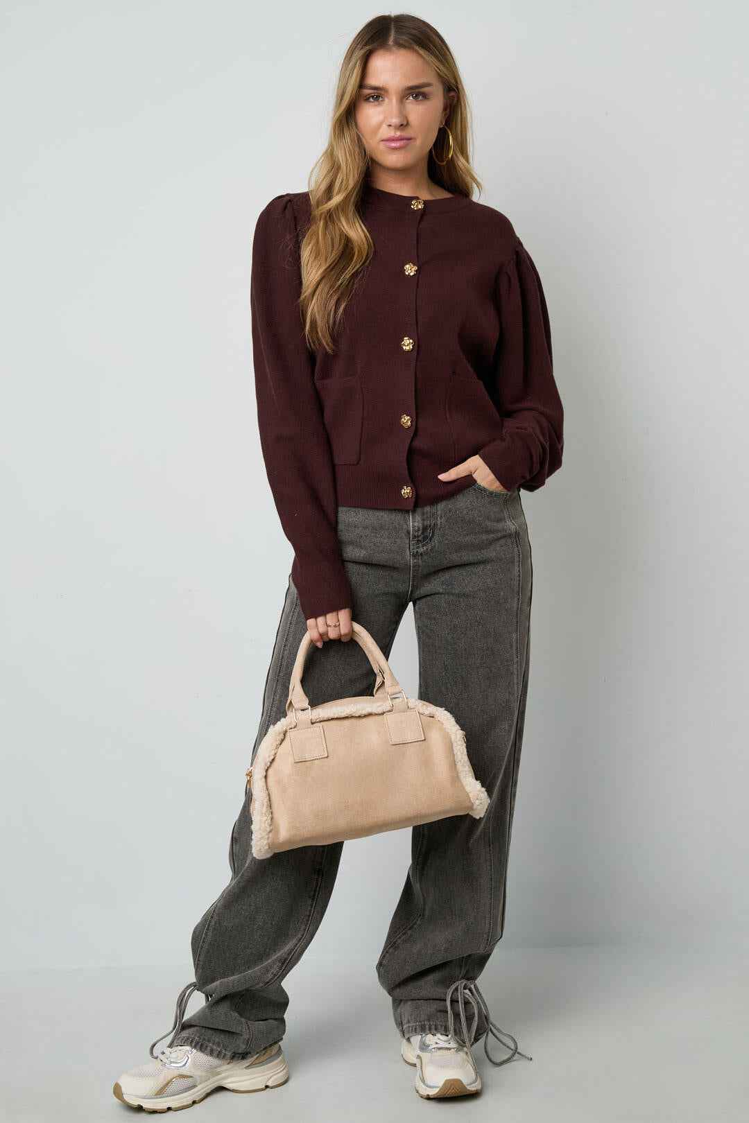 Chic Patchwork Cotton Shoulder Bag for Fall/Winter
