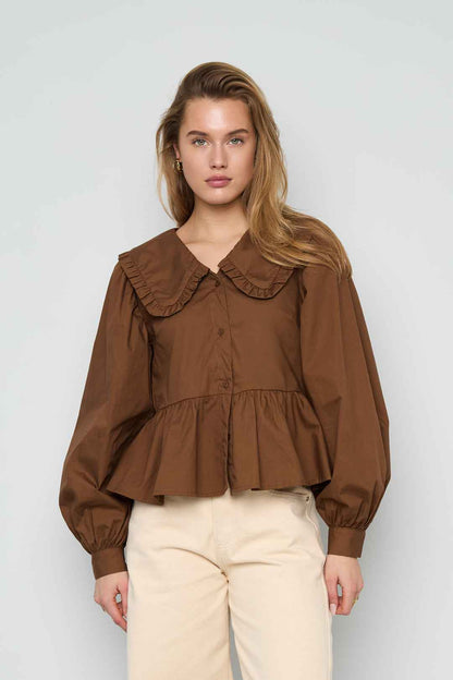 Katoenen blouses en overhemden Effen casual lente/zomerkleding