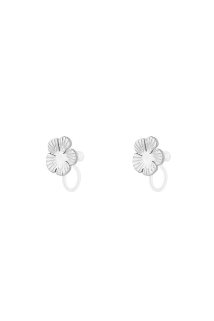 Elegant 14K Gold Plated Flower Clip-On Earrings